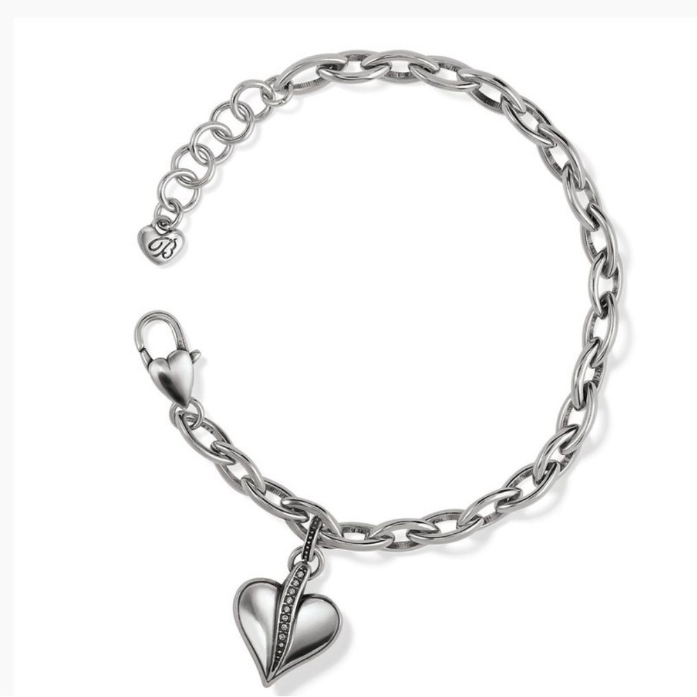 Brighton “precious heart” Elegant Silver Heart Charm Bracelet